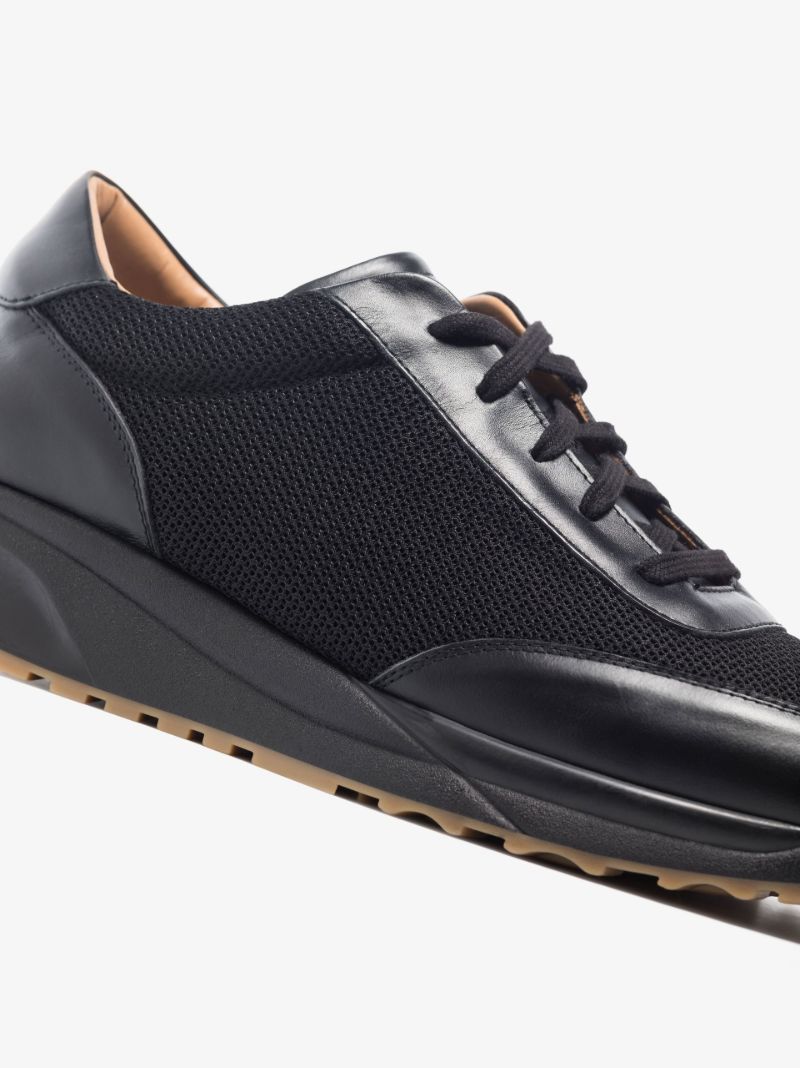 Black Trinity Low Top Leather Sneakers