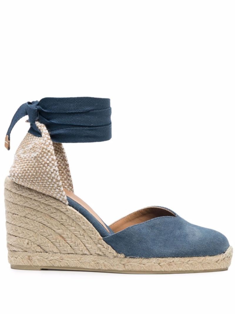 Blue Carina 80 Wedge Espadrilles