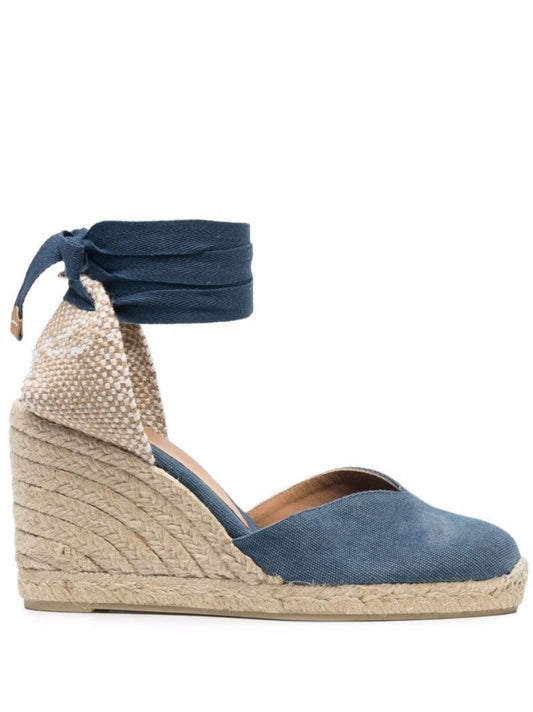 Blue Carina 80 Wedge Espadrilles