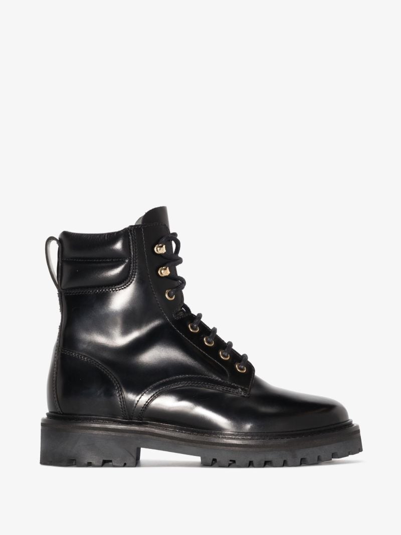 Black Campa Lace-up Leather Ankle Boots