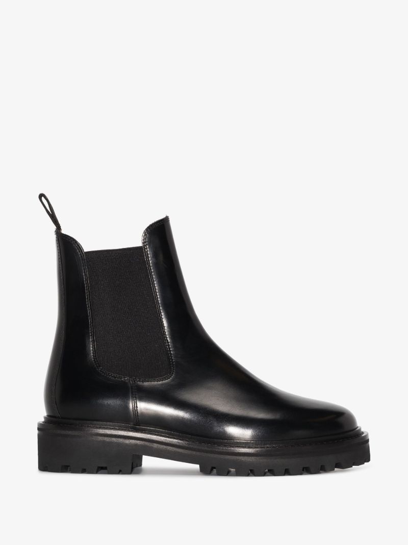Black Castay Leather Chelsea Boots