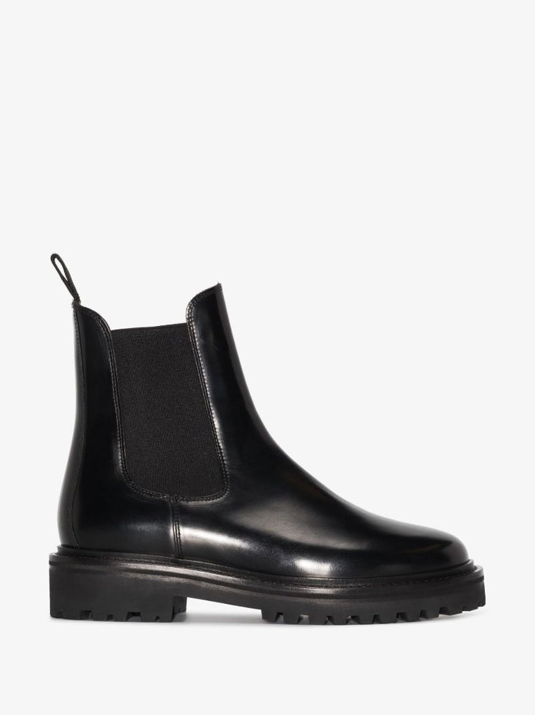 Black Castay Leather Chelsea Boots