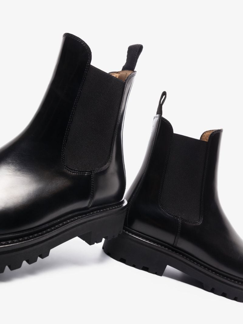 Black Castay Leather Chelsea Boots