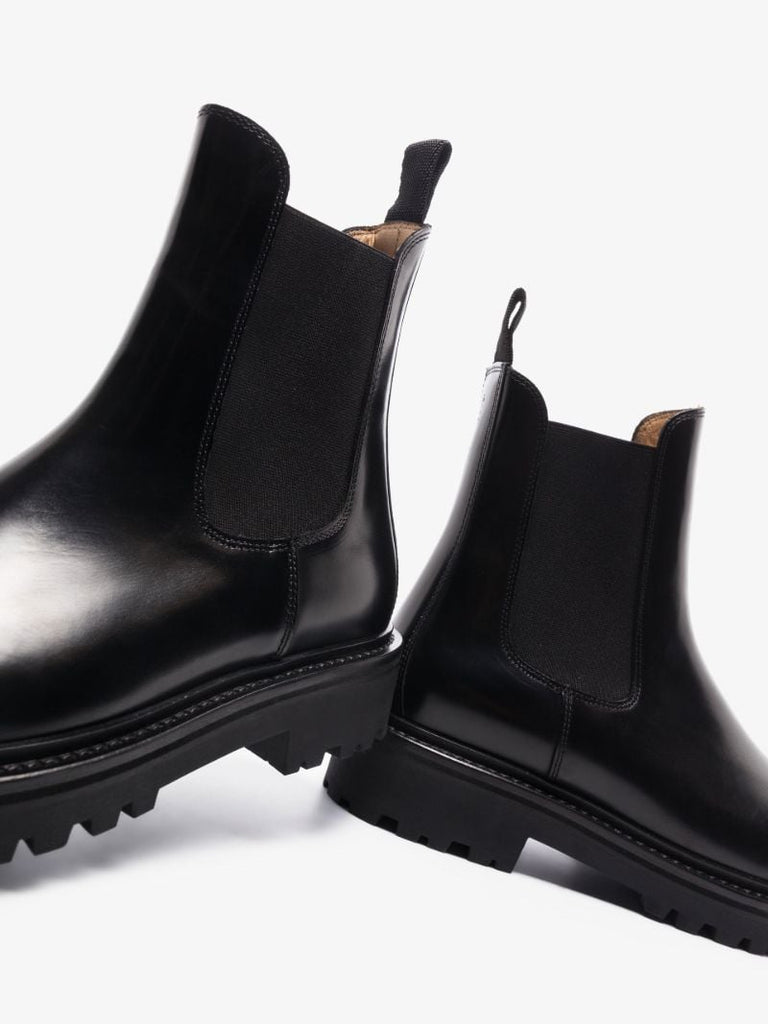 Black Castay Leather Chelsea Boots