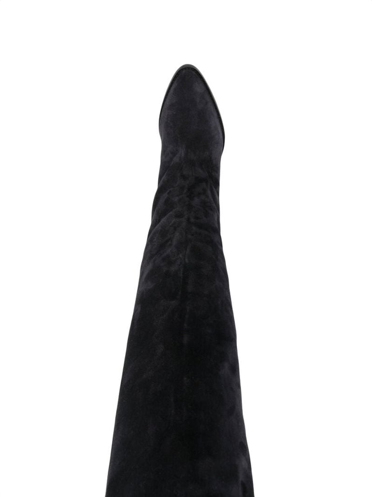 Black Riria 90 Knee-high Suede Boots