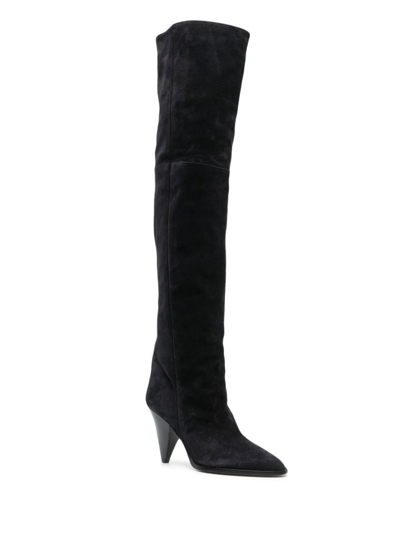 Black Riria 90 Knee-high Suede Boots