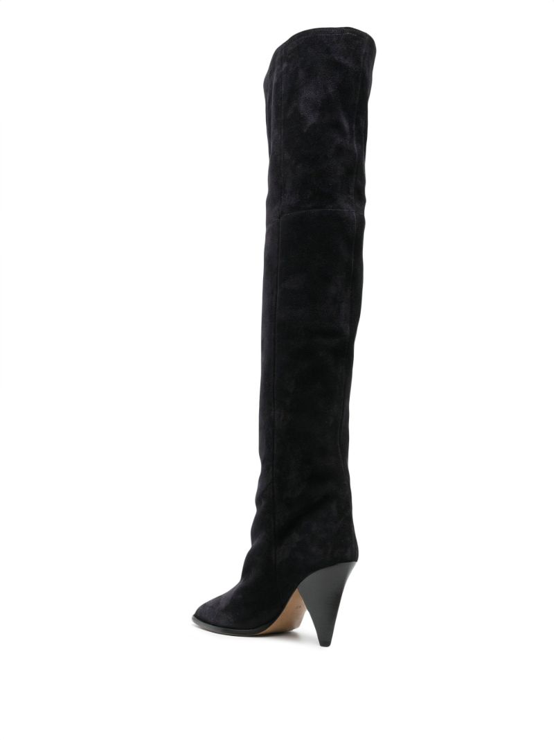 Black Riria 90 Knee-high Suede Boots