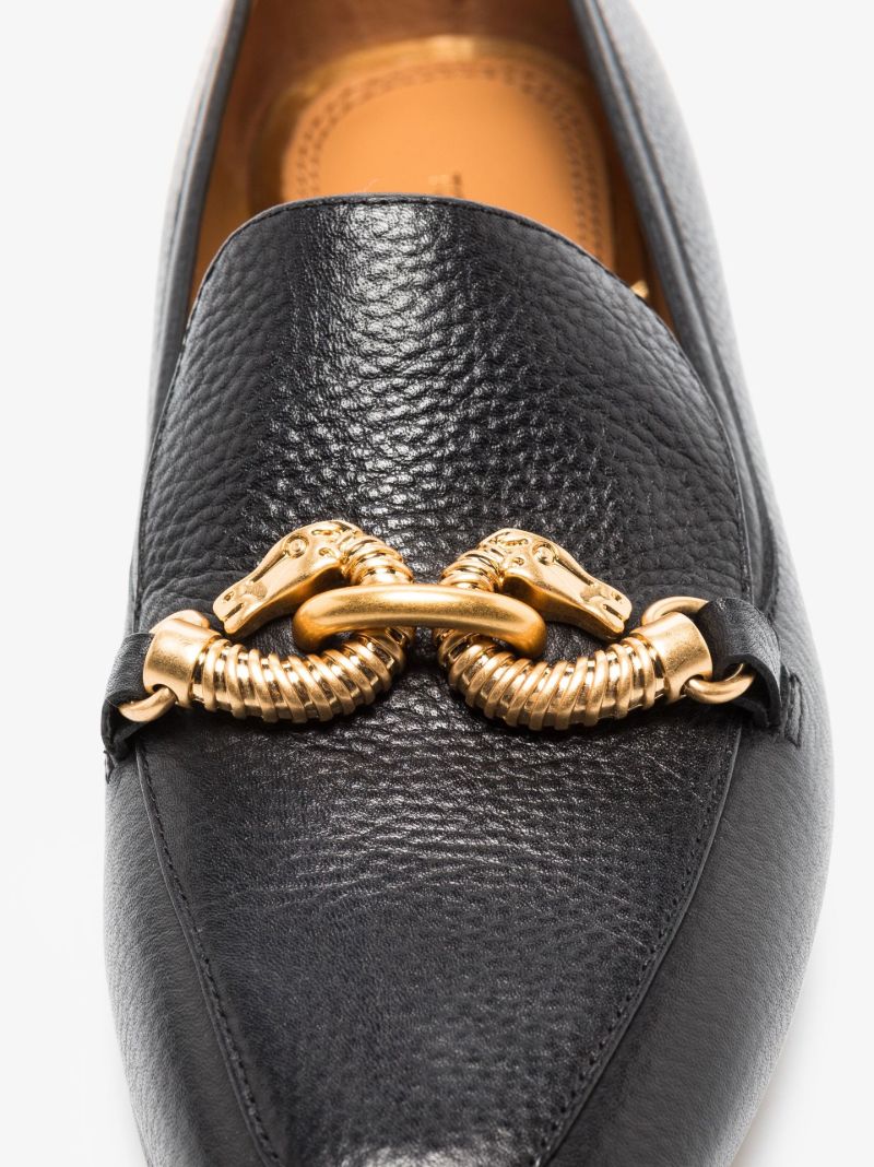 Black Jessa Leather Loafers