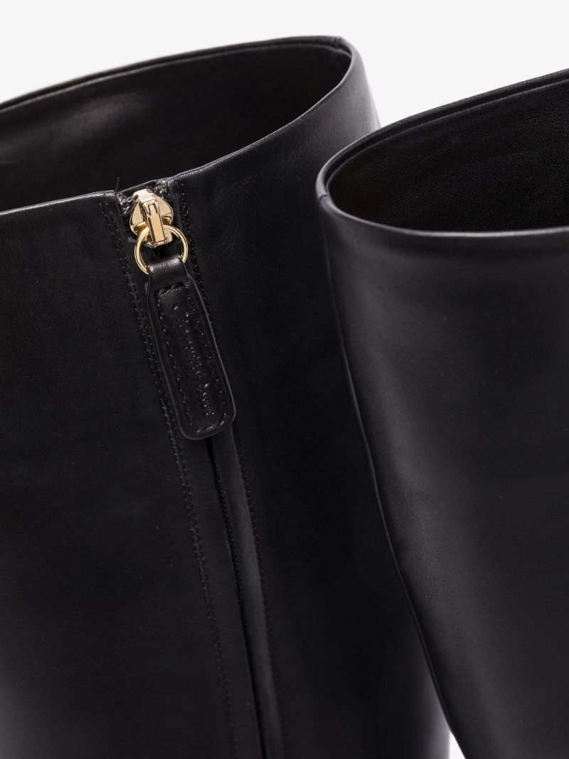 Black Knee-high Chunky Leather Boots