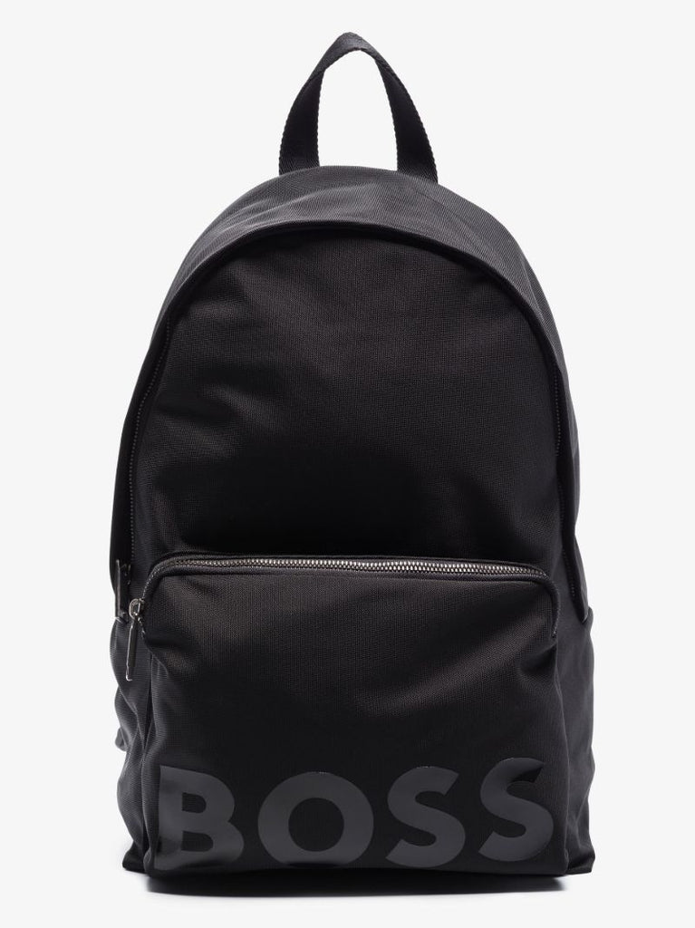 Black Logo Print Backpack