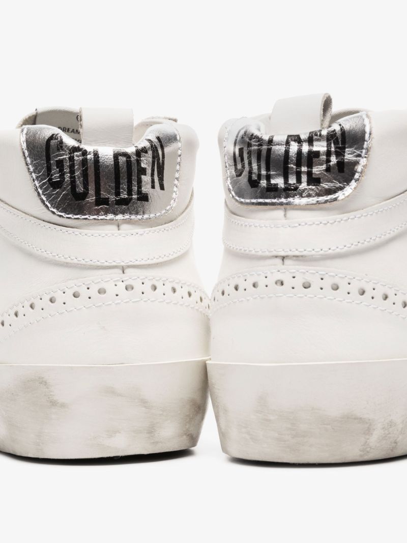 White Mid-star Leather Sneakers