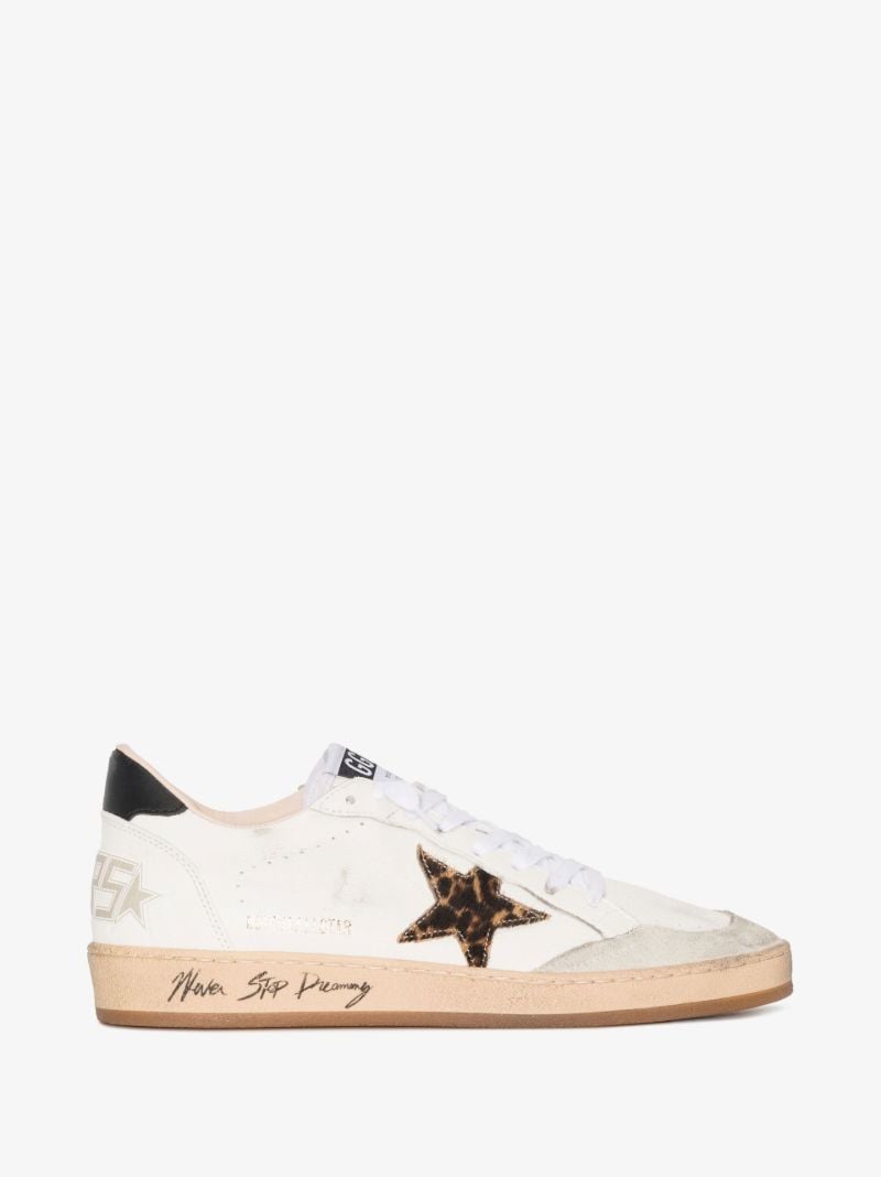 White Ball Star Low Top Leather Sneakers