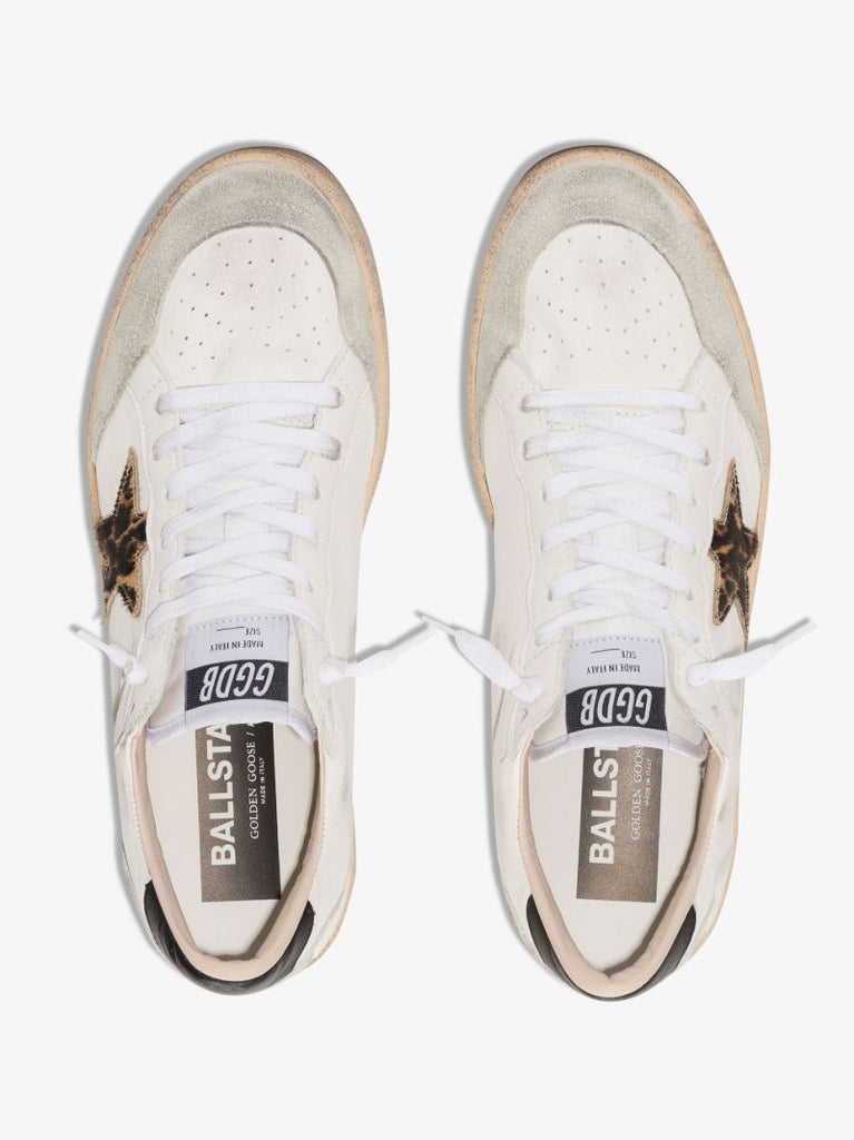 White Ball Star Low Top Leather Sneakers