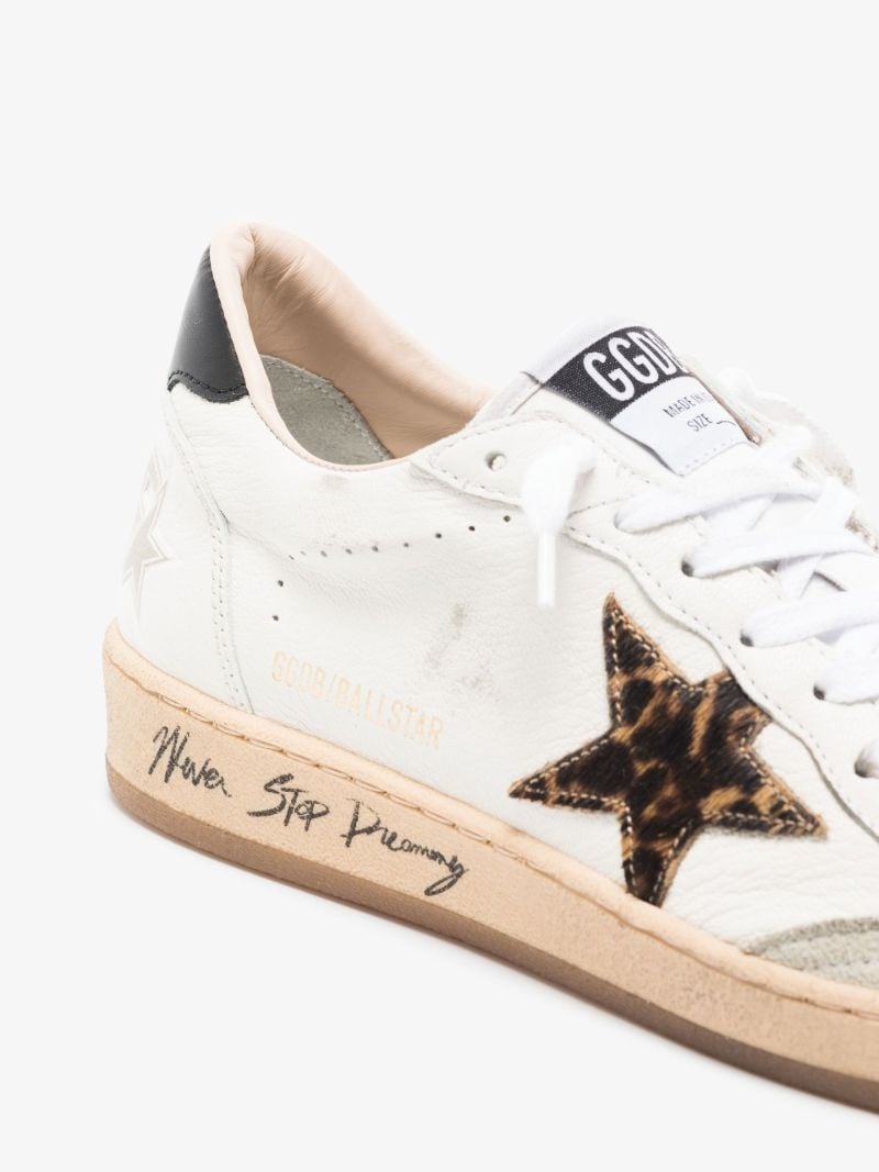 White Ball Star Low Top Leather Sneakers