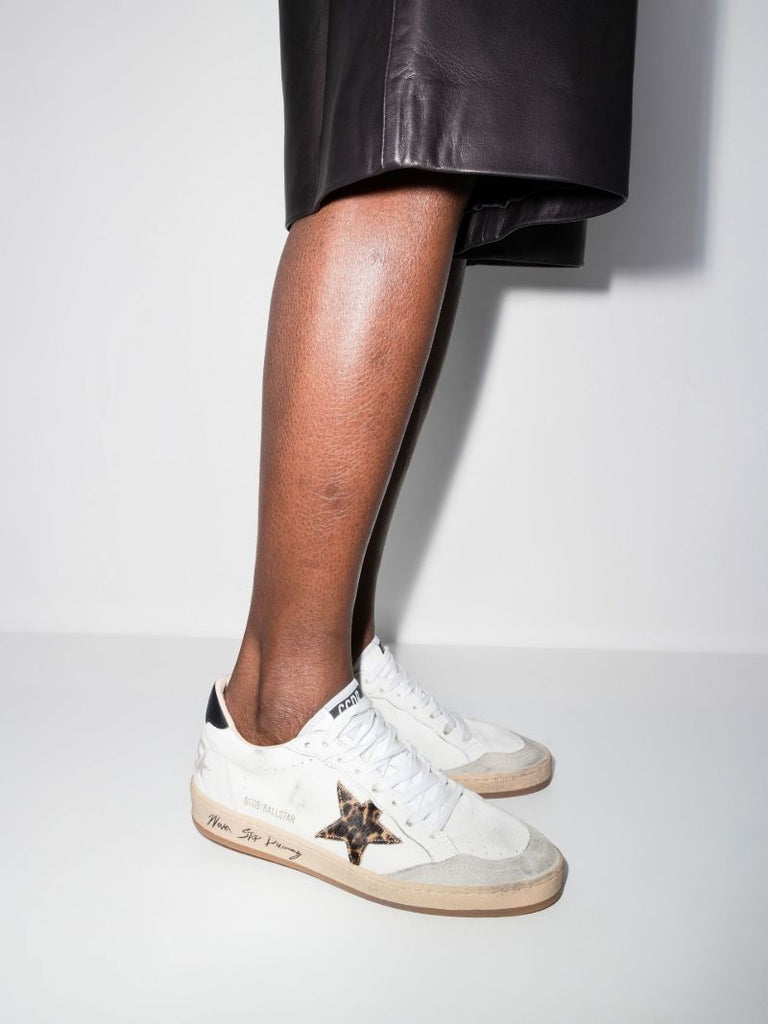 White Ball Star Low Top Leather Sneakers