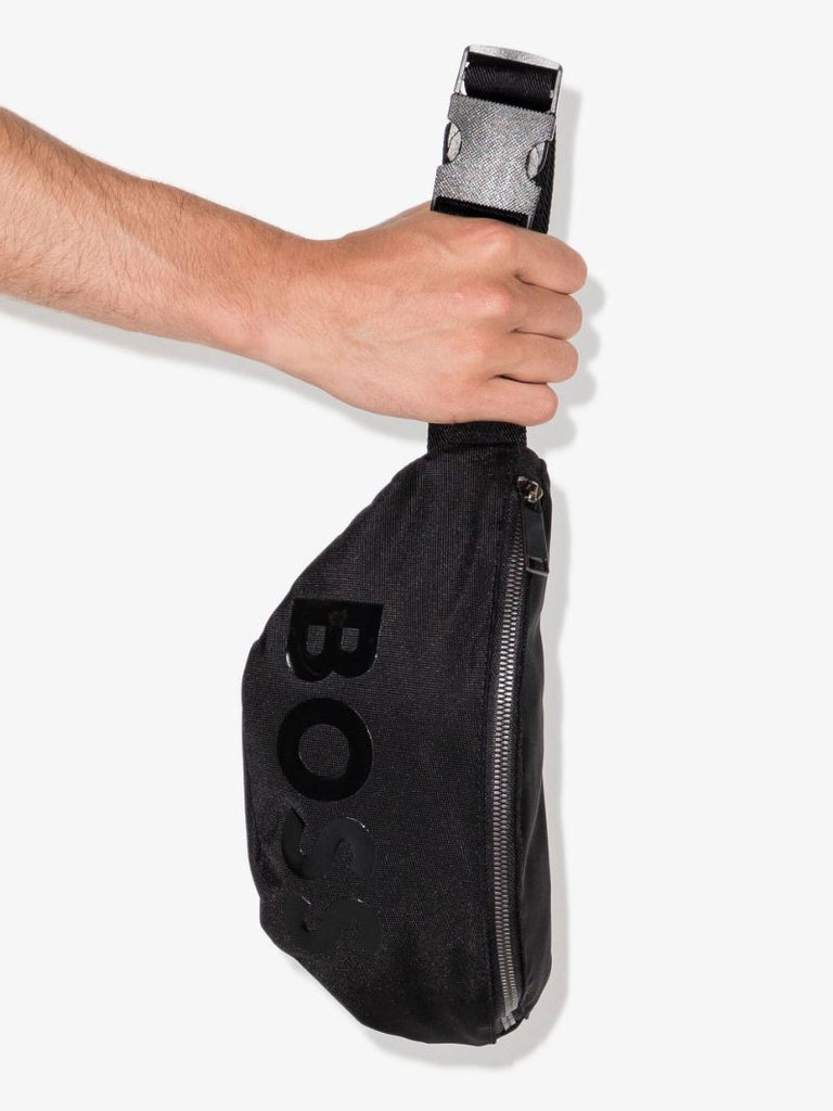 Black Catch Logo Cross Body Bag