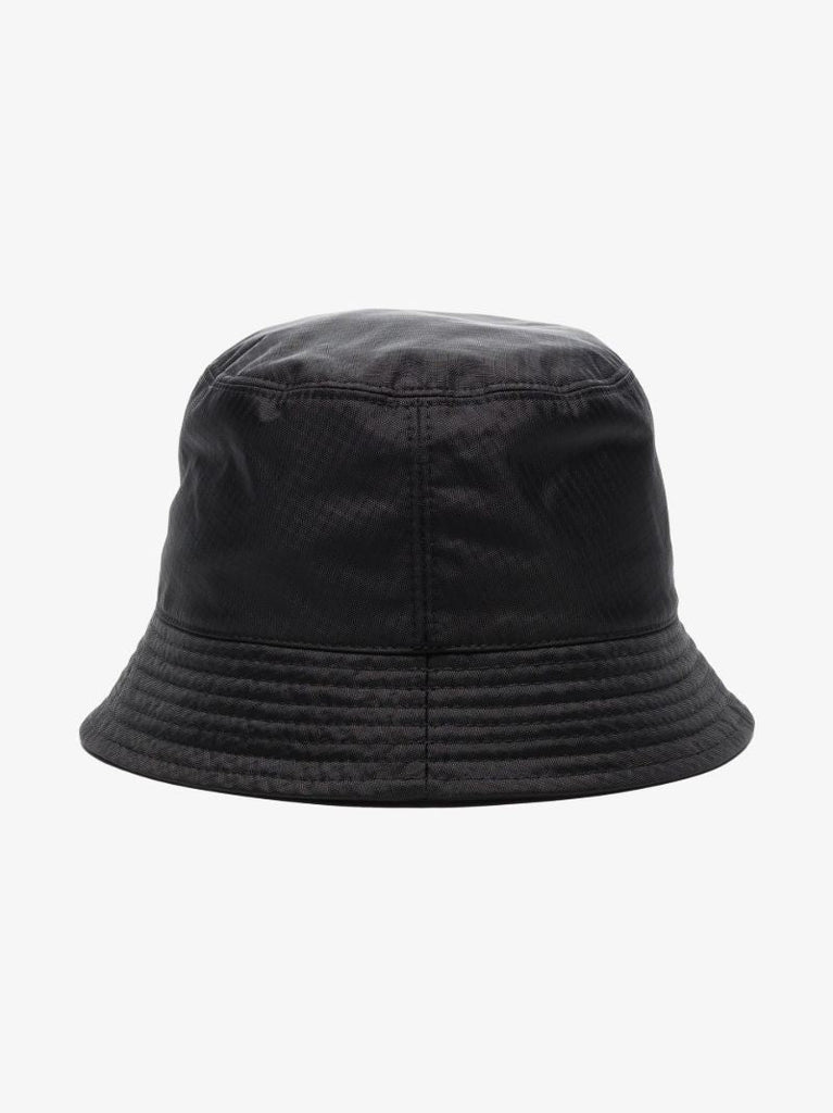 Black Logo Print Ripstop Bucket Hat