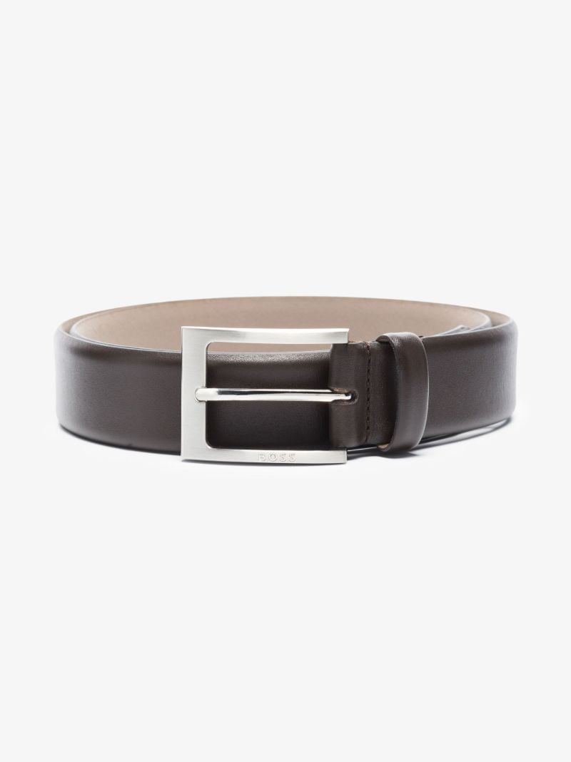 Brown Logo Leather Belt