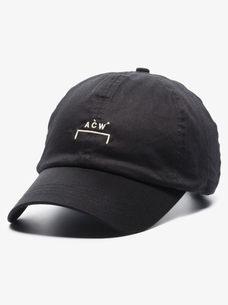 Black Embroidered Logo Baseball Cap
