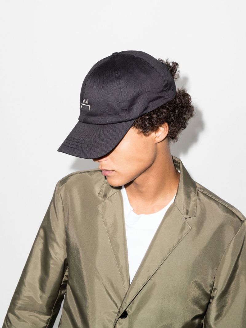 Black Embroidered Logo Baseball Cap