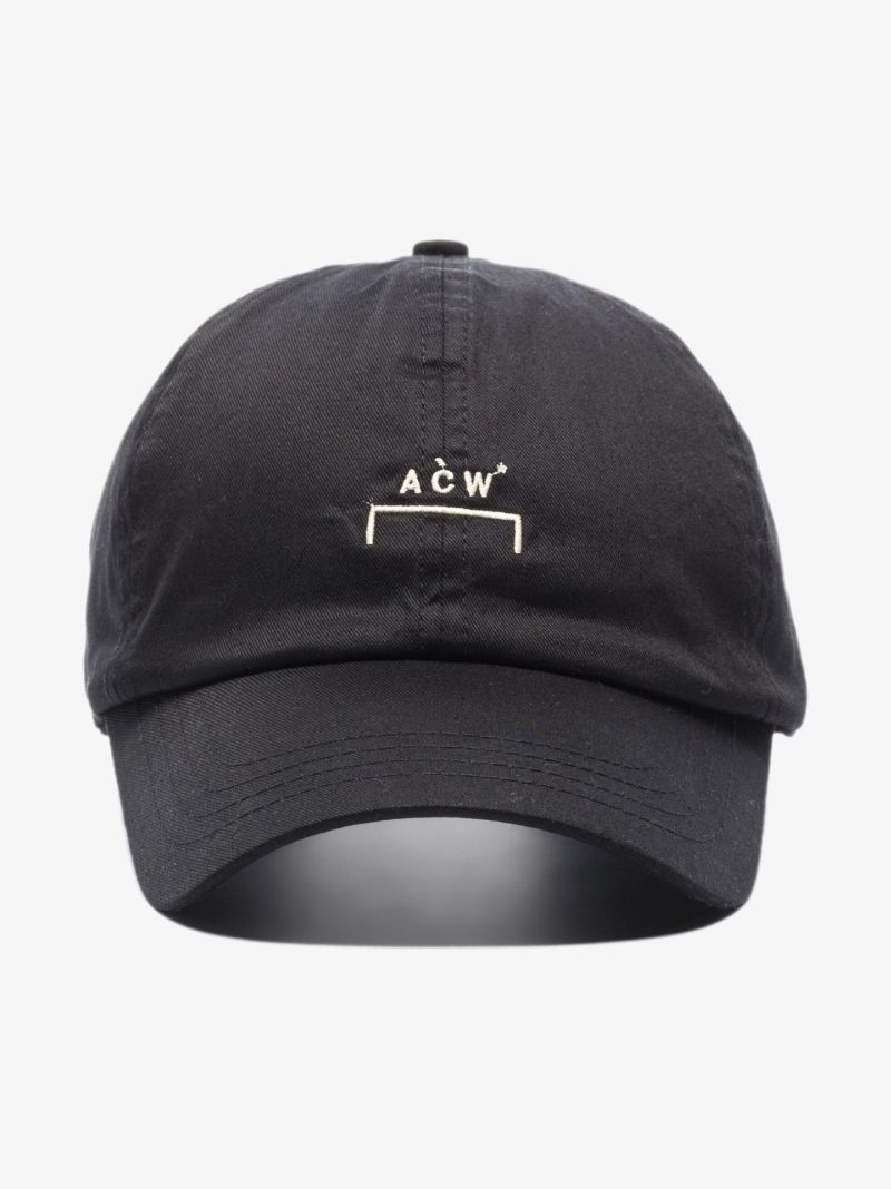 Black Embroidered Logo Baseball Cap