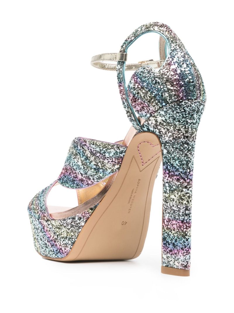 Blue Rita 140 Glitter Platform Sandals