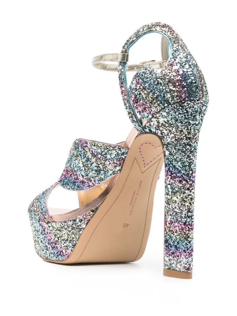 Blue Rita 140 Glitter Platform Sandals