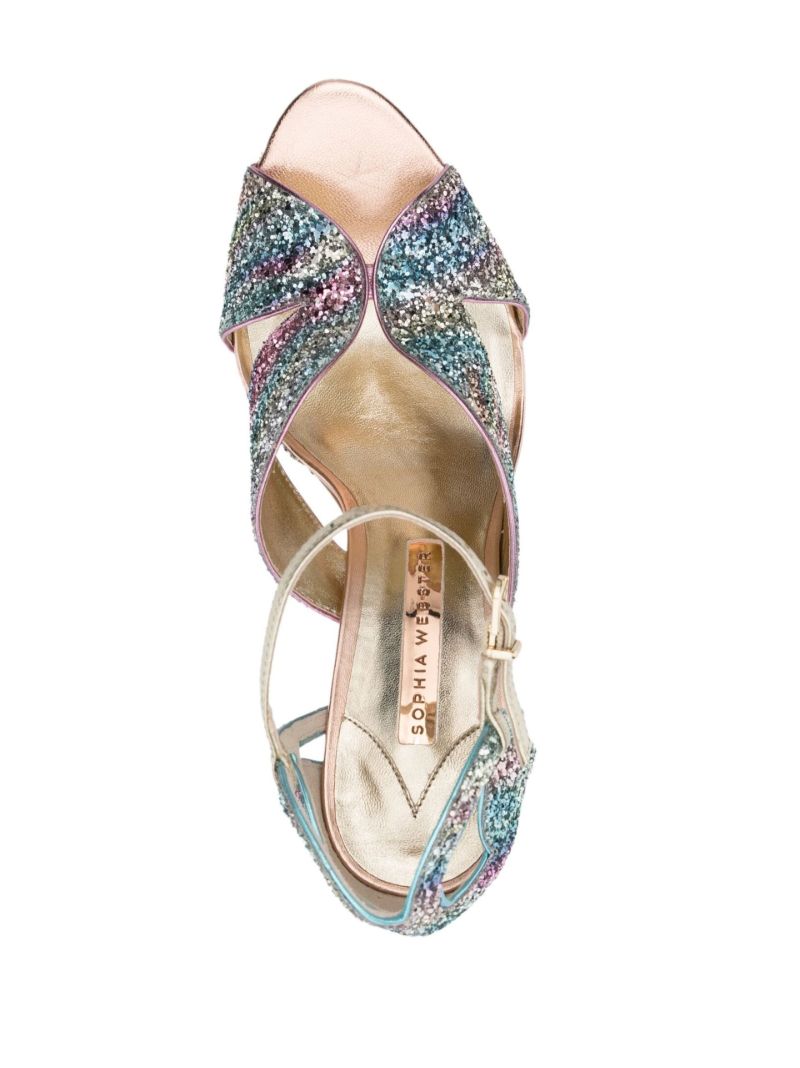Blue Rita 140 Glitter Platform Sandals