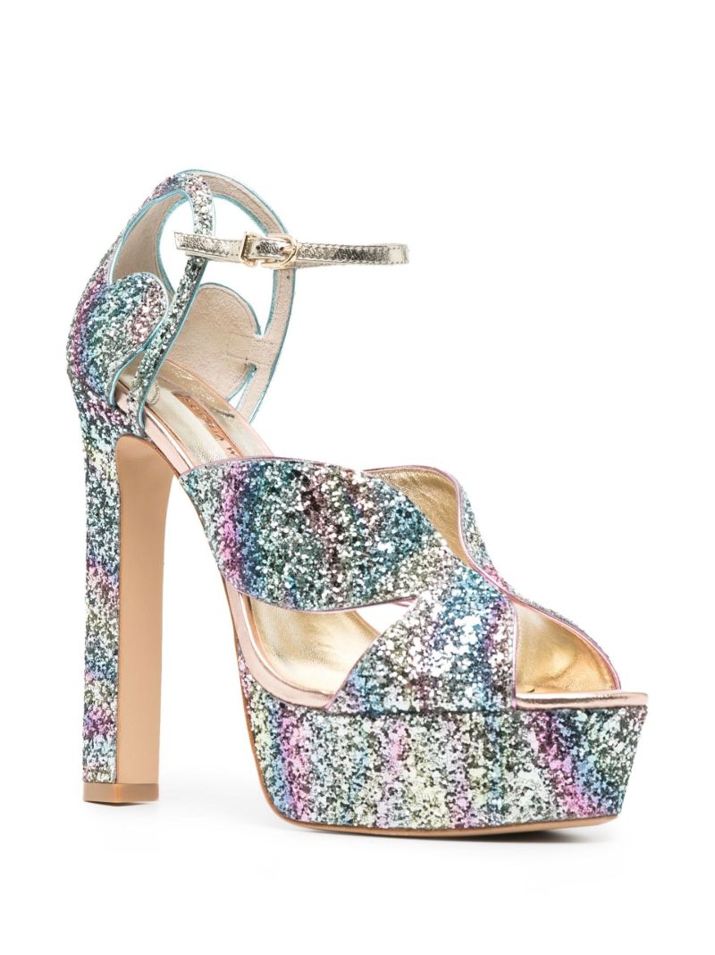 Blue Rita 140 Glitter Platform Sandals