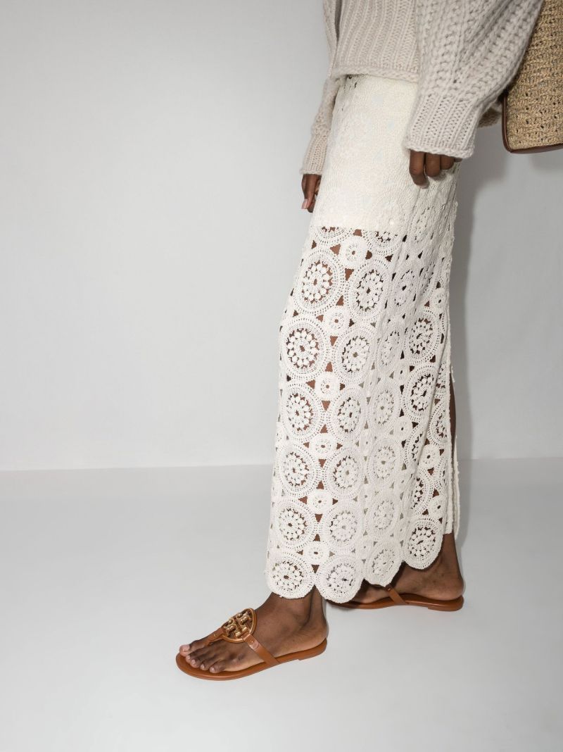 Brown Miller Logo Leather Sandals