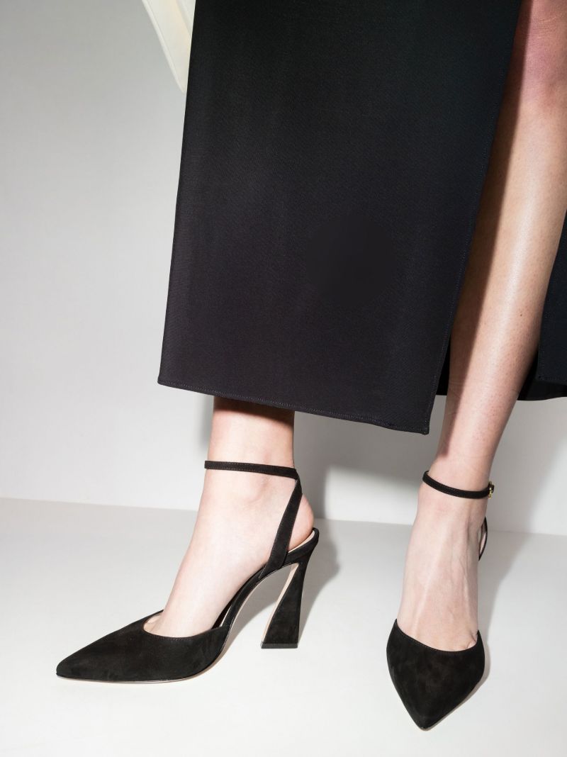 Black 120 Suede Pumps