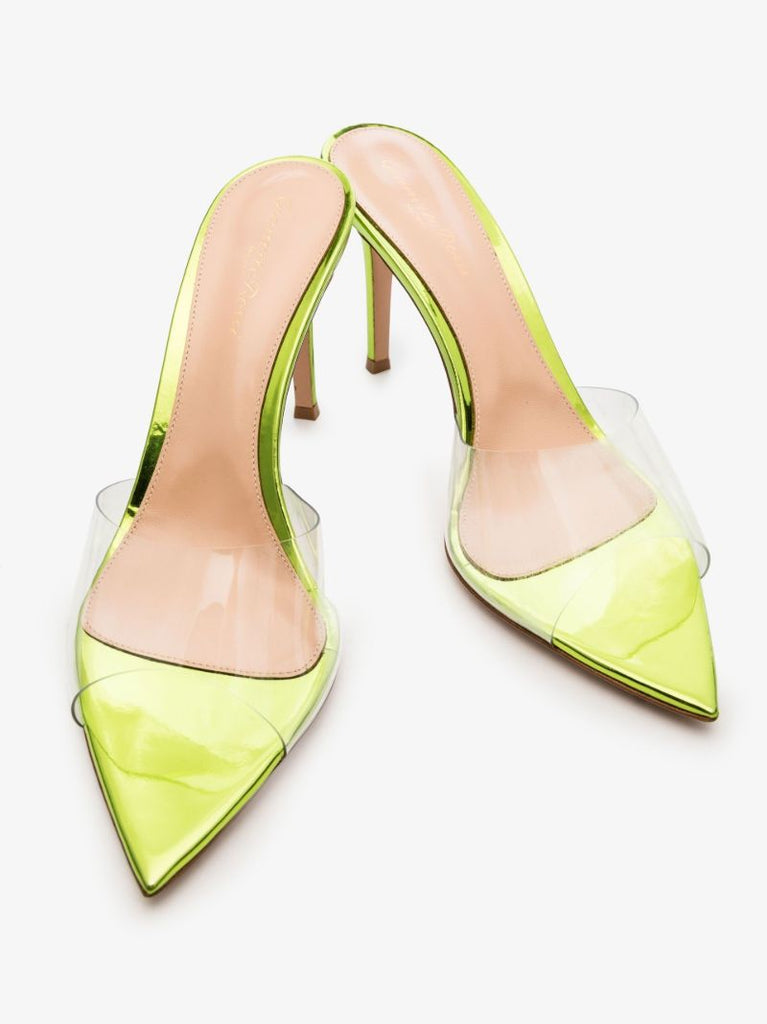 Green Elle 85 Leather Mules