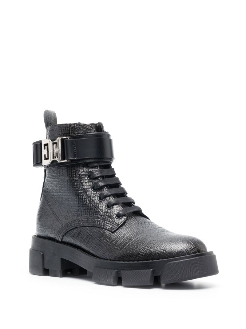 Black Terra Leather Combat Boots