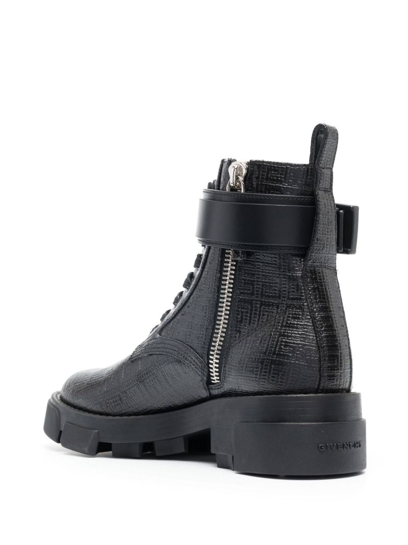 Black Terra Leather Combat Boots