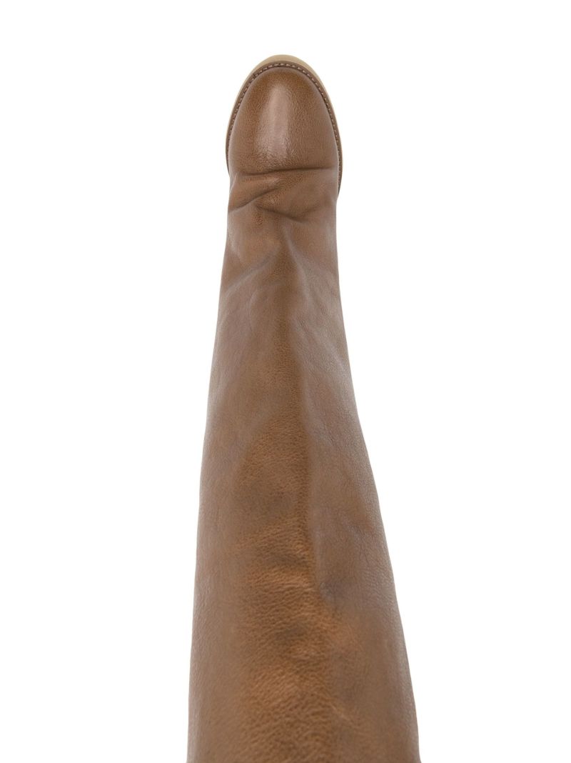 Brown Tilin 90 Knee-high Wedge Leather Boots