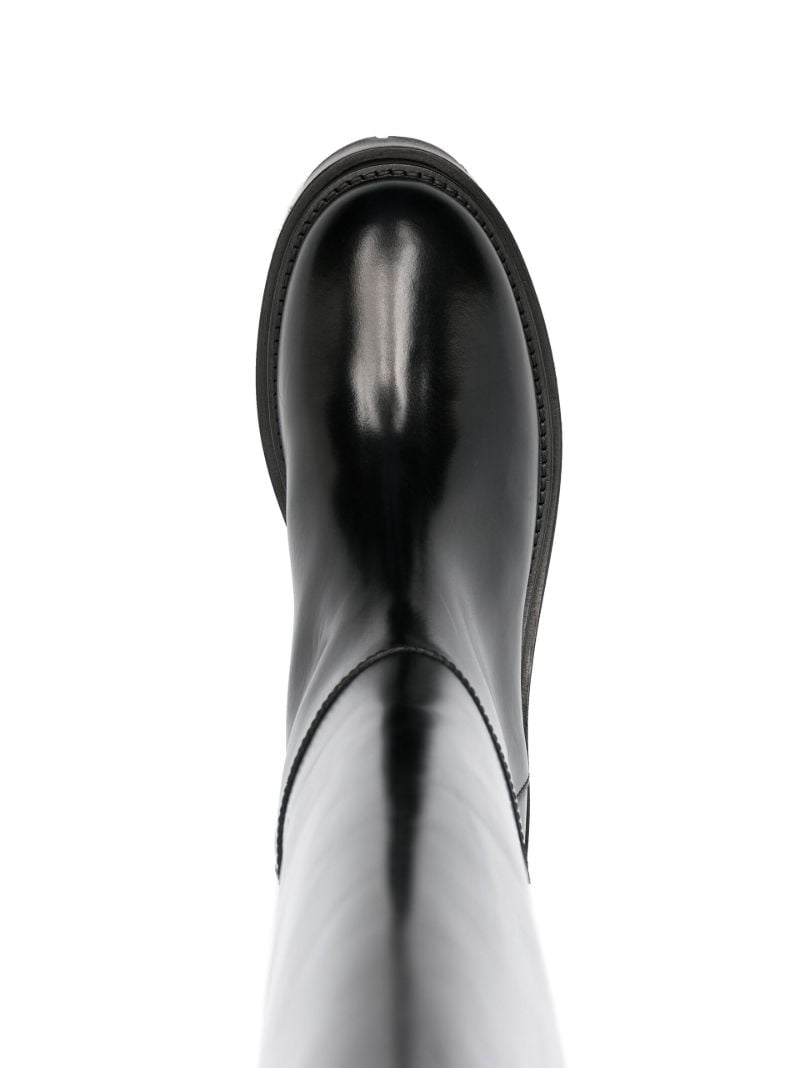Black Cener Knee-high Leather Boots