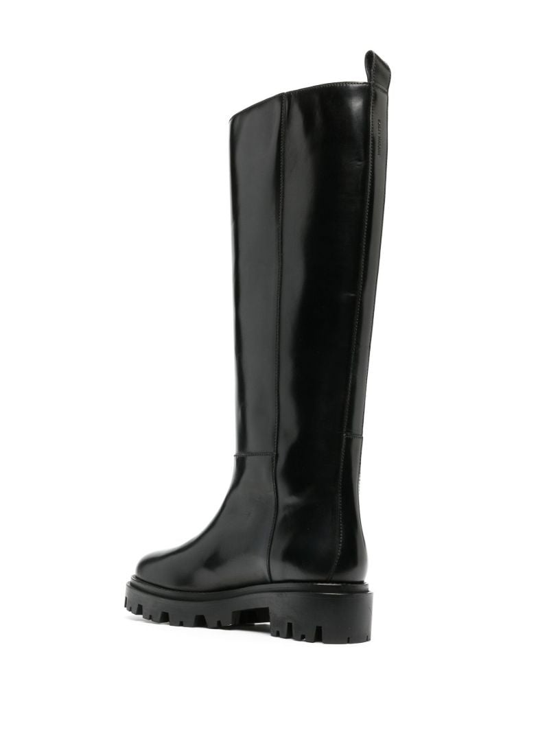 Black Cener Knee-high Leather Boots