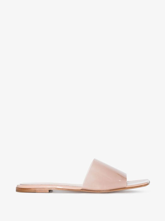 Pink Leather Slides