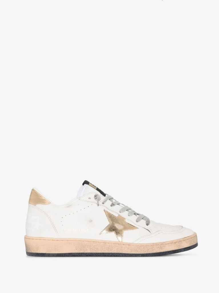 White Ball Star Low Top Leather Sneakers