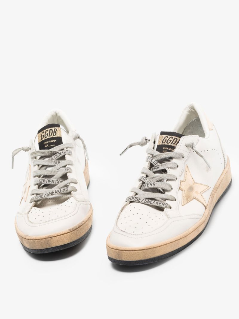 White Ball Star Low Top Leather Sneakers