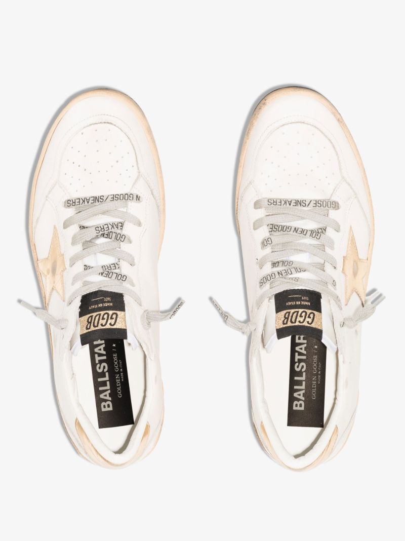 White Ball Star Low Top Leather Sneakers