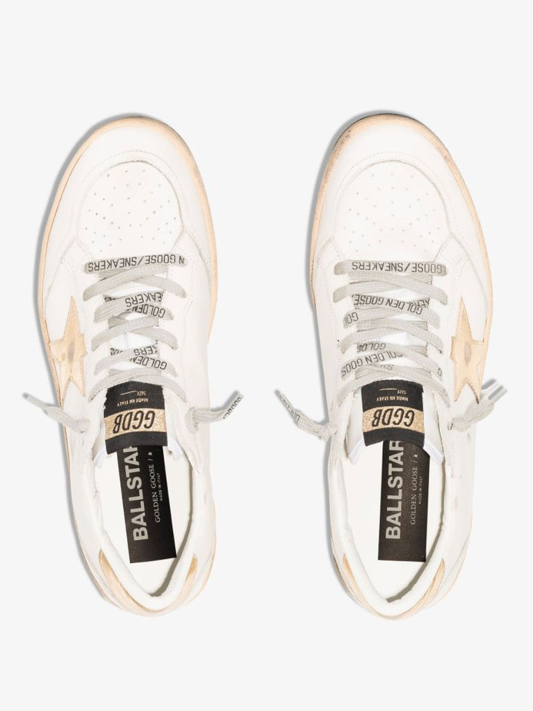 White Ball Star Low Top Leather Sneakers
