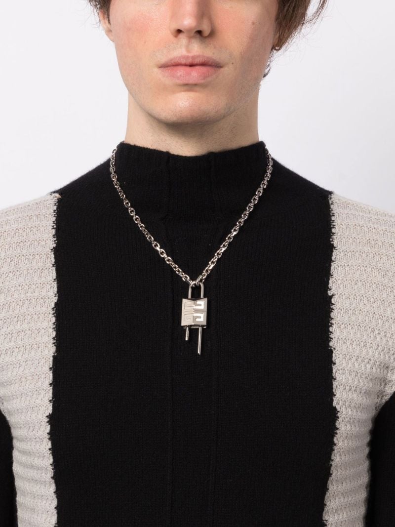 Silver-tone 4g Padlock Necklace