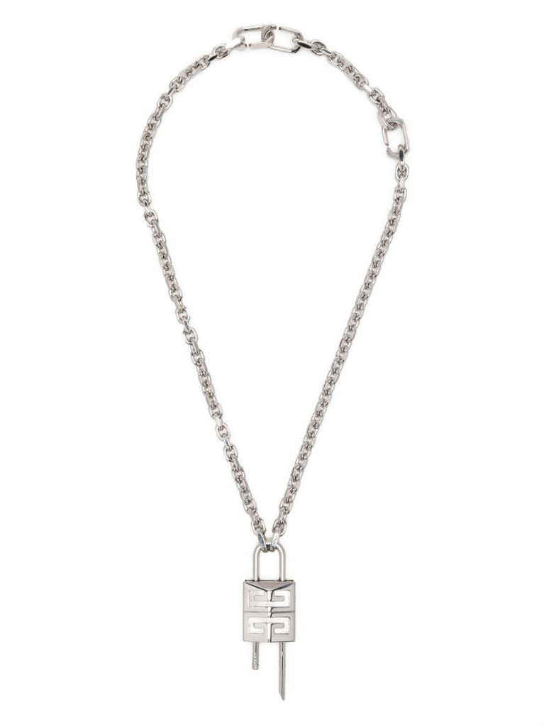 Silver-tone 4g Padlock Necklace