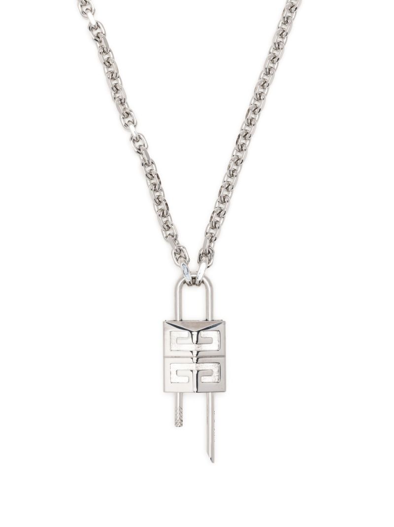 Silver-tone 4g Padlock Necklace