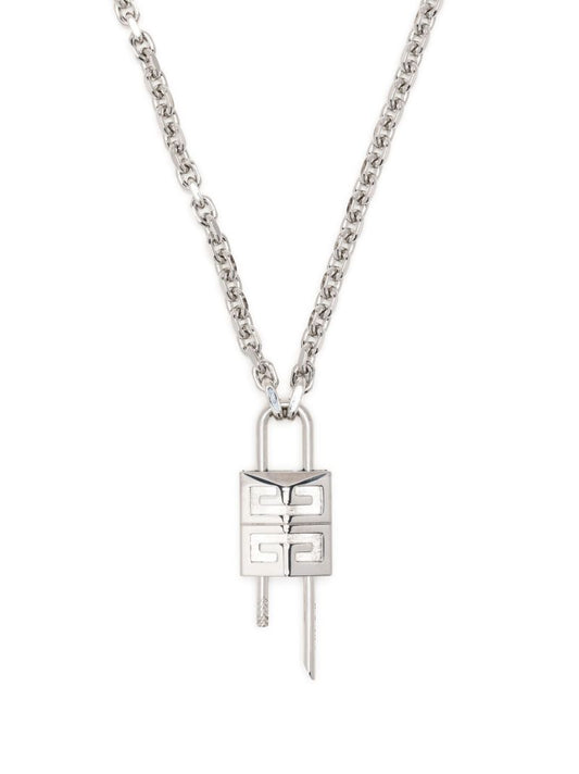 Silver-tone 4g Padlock Necklace