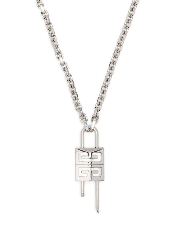 Silver-tone 4g Padlock Necklace