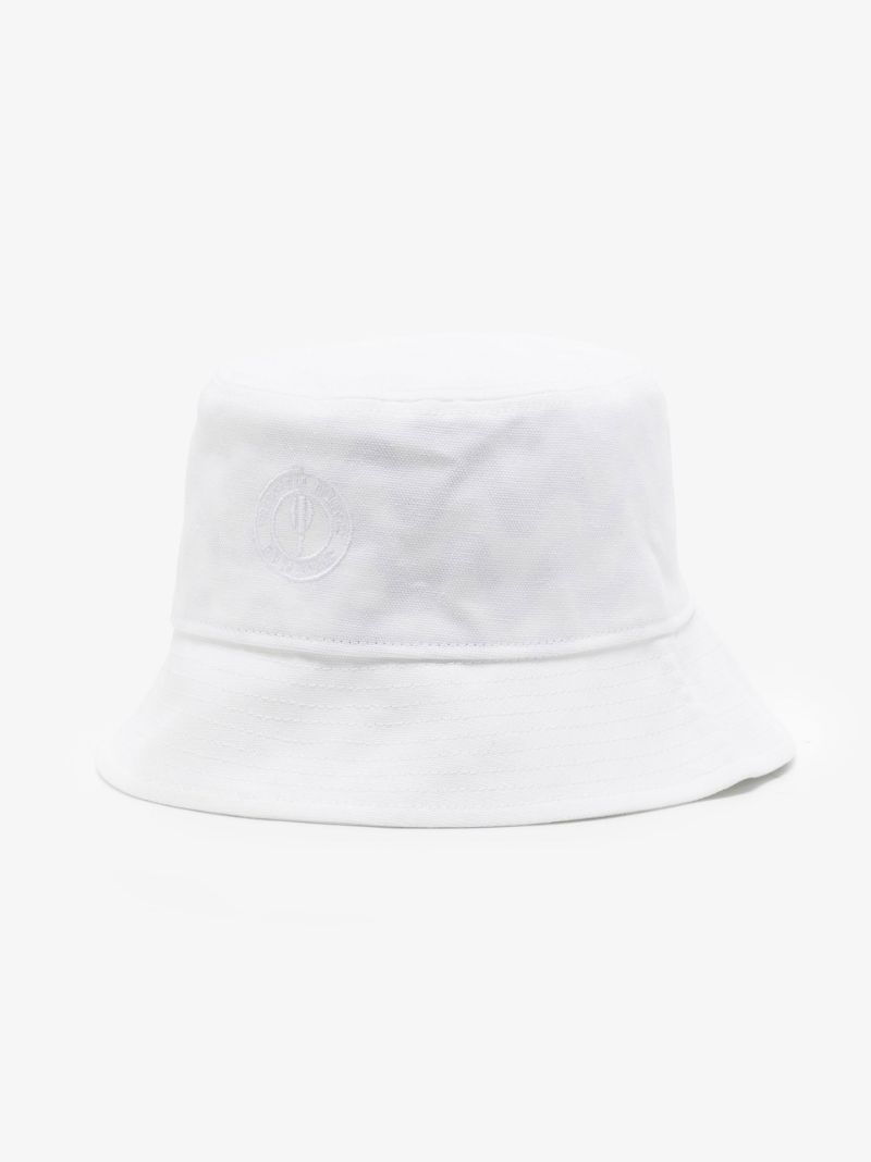 White Leondro Logo Cotton Bucket Hat