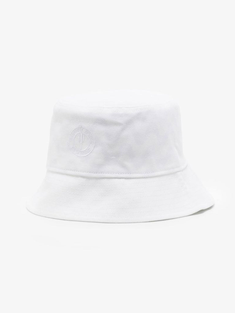 White Leondro Logo Cotton Bucket Hat