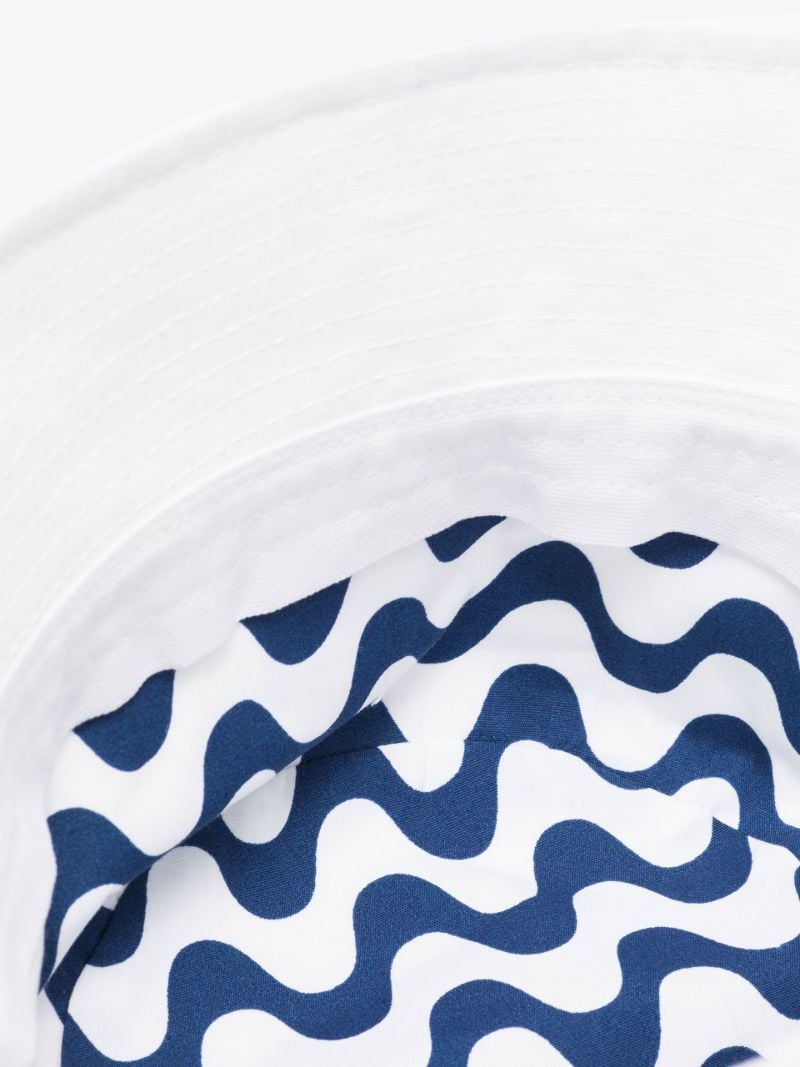 White Leondro Logo Cotton Bucket Hat